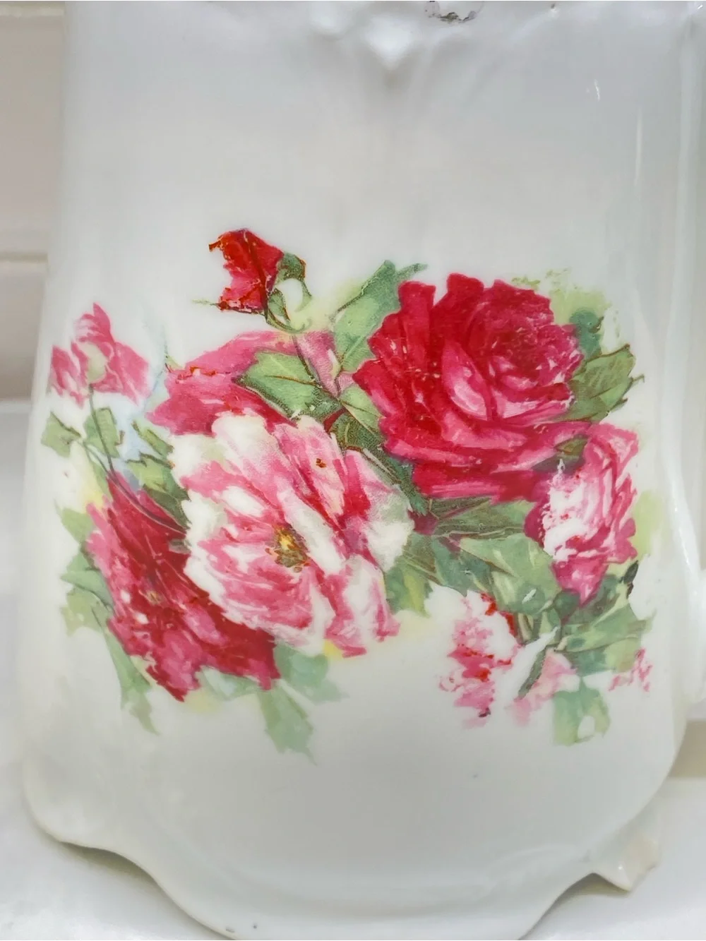 Vintage Old Foley Staffordshire Harmony Rose Porcelain Pitcher Gilt Floral Jugvi
